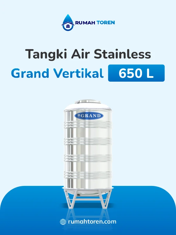 7. Toren Air Stainless Merk Grand Vertikal 650 Liter