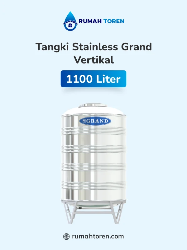 8. Toren Air Stainless Merk Grand Vertikal 1100 Liter