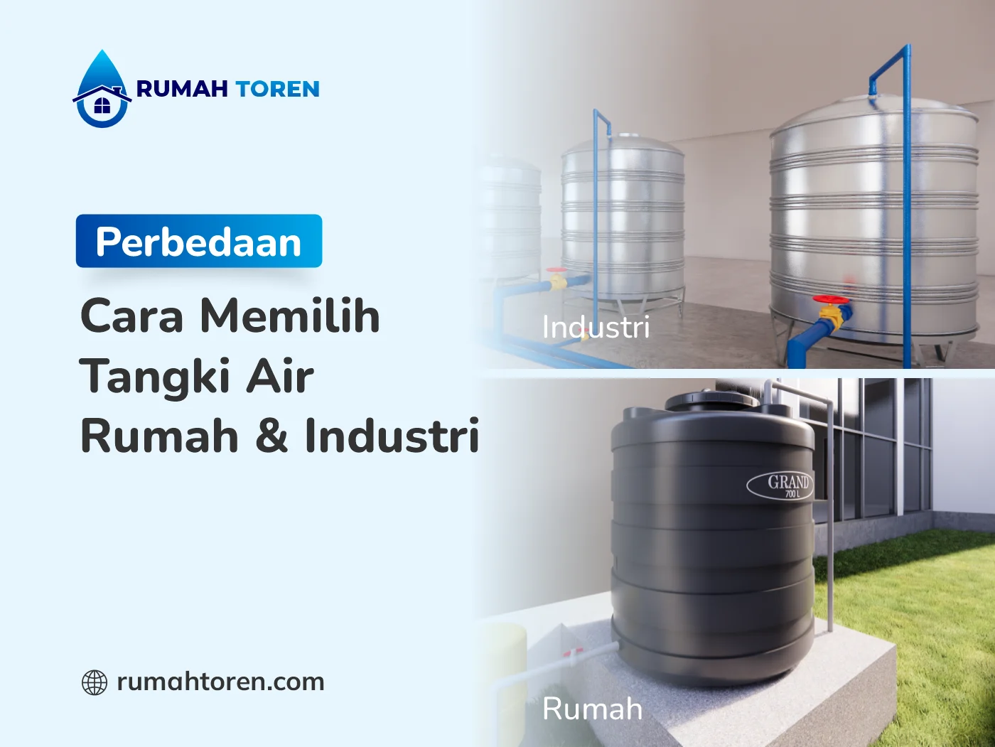 Perbedaan Cara Memilih Tangki Air Rumah dan Industri