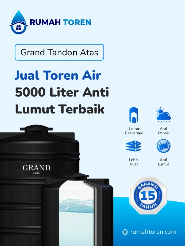 Jual Toren Air 5000 Liter Anti Lumut Terbaik Merek Grand