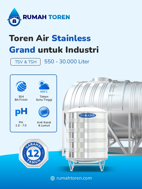 Toren Air Stainless Grand untuk Industri