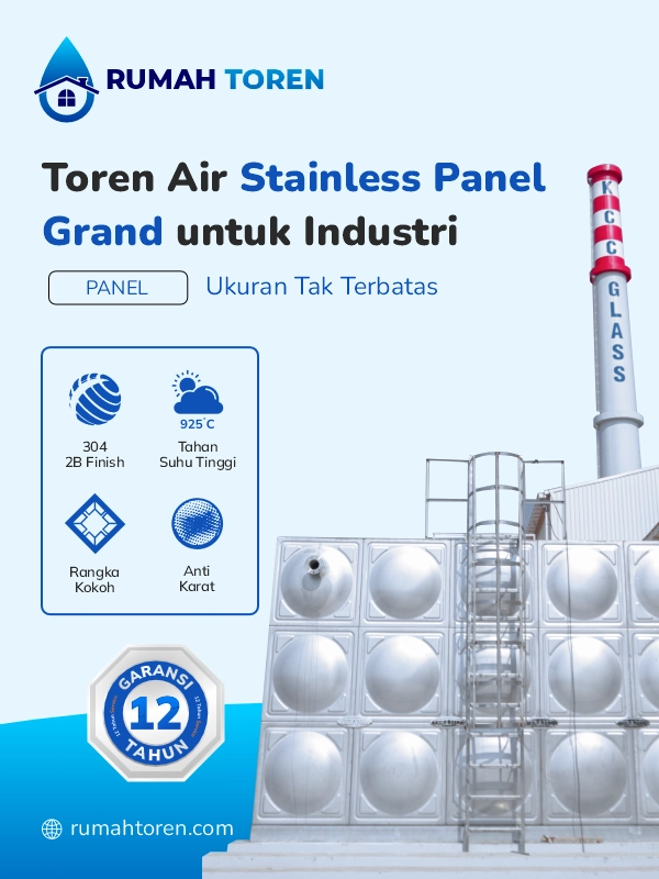 Toren Air Stainless Panel Grand untuk Industri