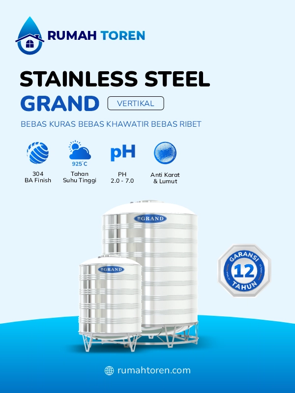 Toren Air Stainless Vertikal Merk Grand