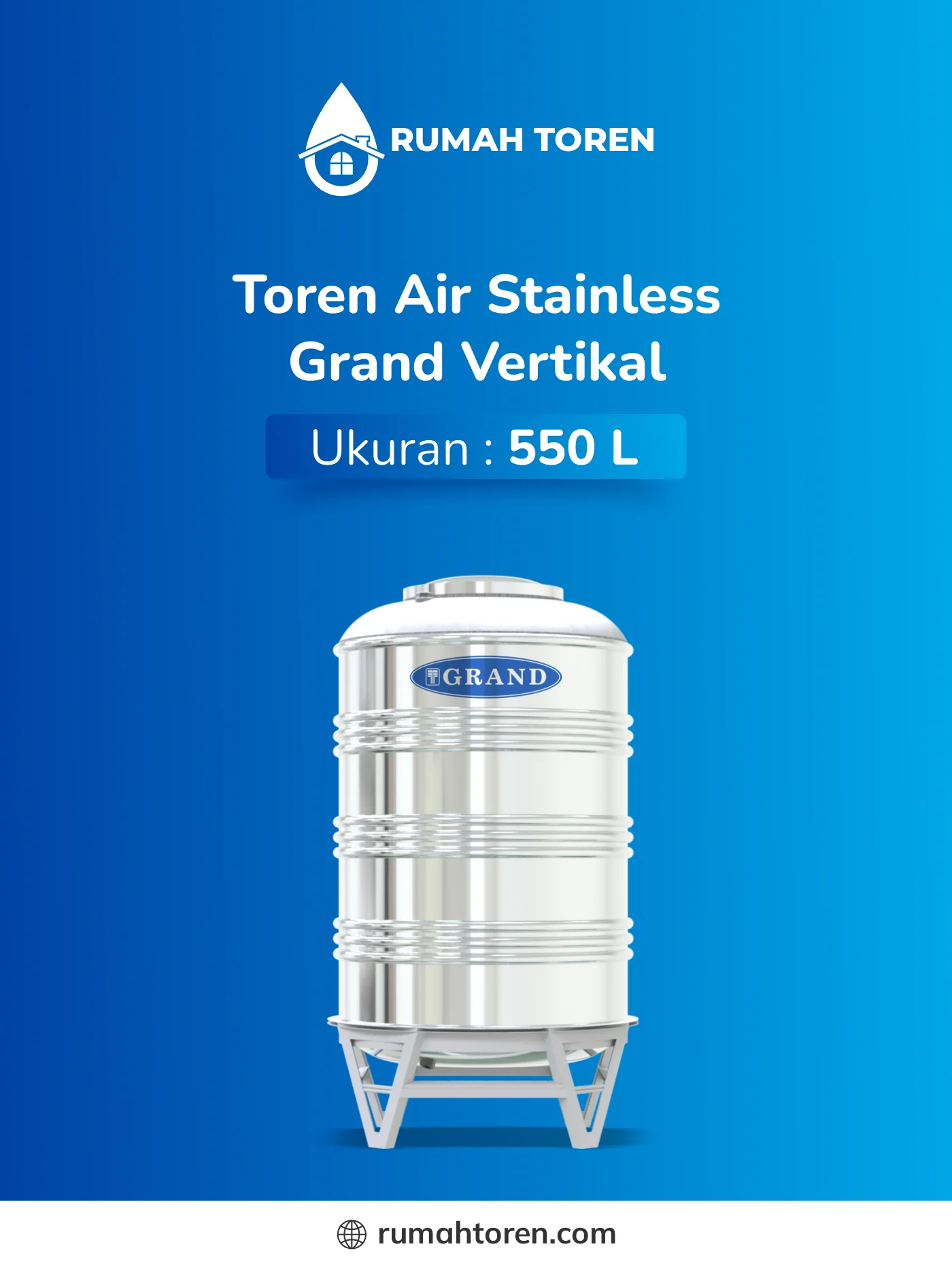 1. Toren Air Stainless Grand Vertikal 550 Liter