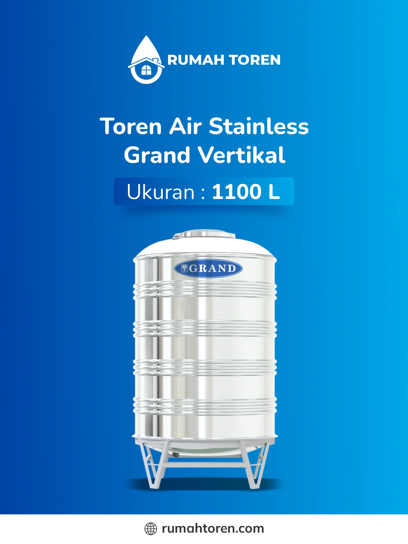 2. Toren Air Stainless Grand Vertikal 1100 Liter
