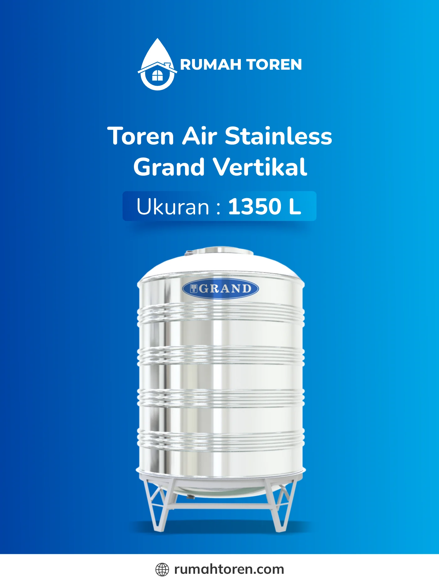 3. Toren Air Stainless Grand Vertikal 1350 Liter