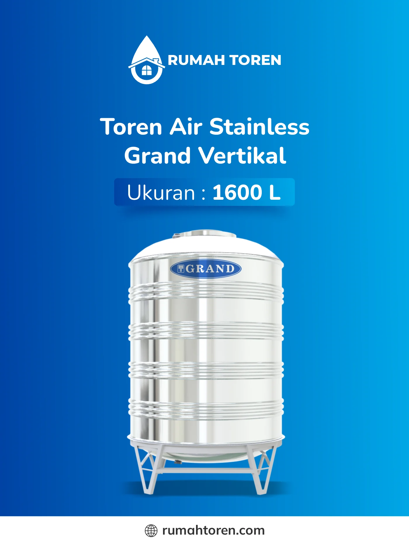 4. Toren Air Stainless Vertikal Grand 1600 Liter