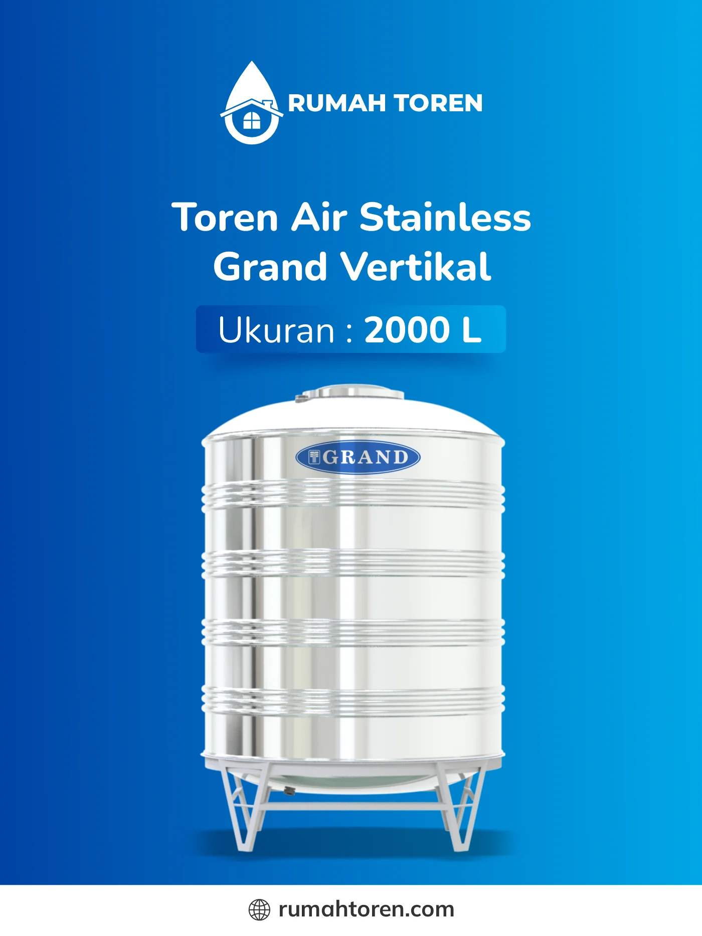 5. Tempat Penyimpanan Stainless Merk Grand 2000 Liter