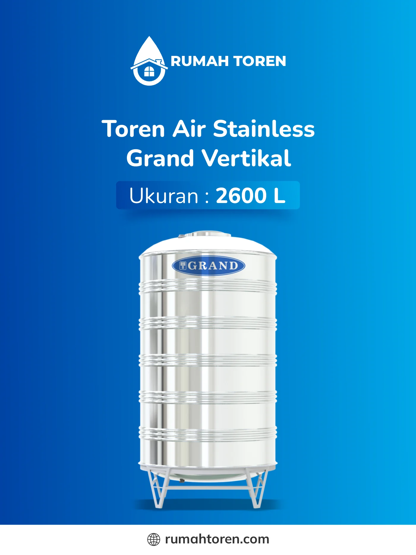 6. Tempat Penyimpanan Stainless Merk Grand 2600 Liter