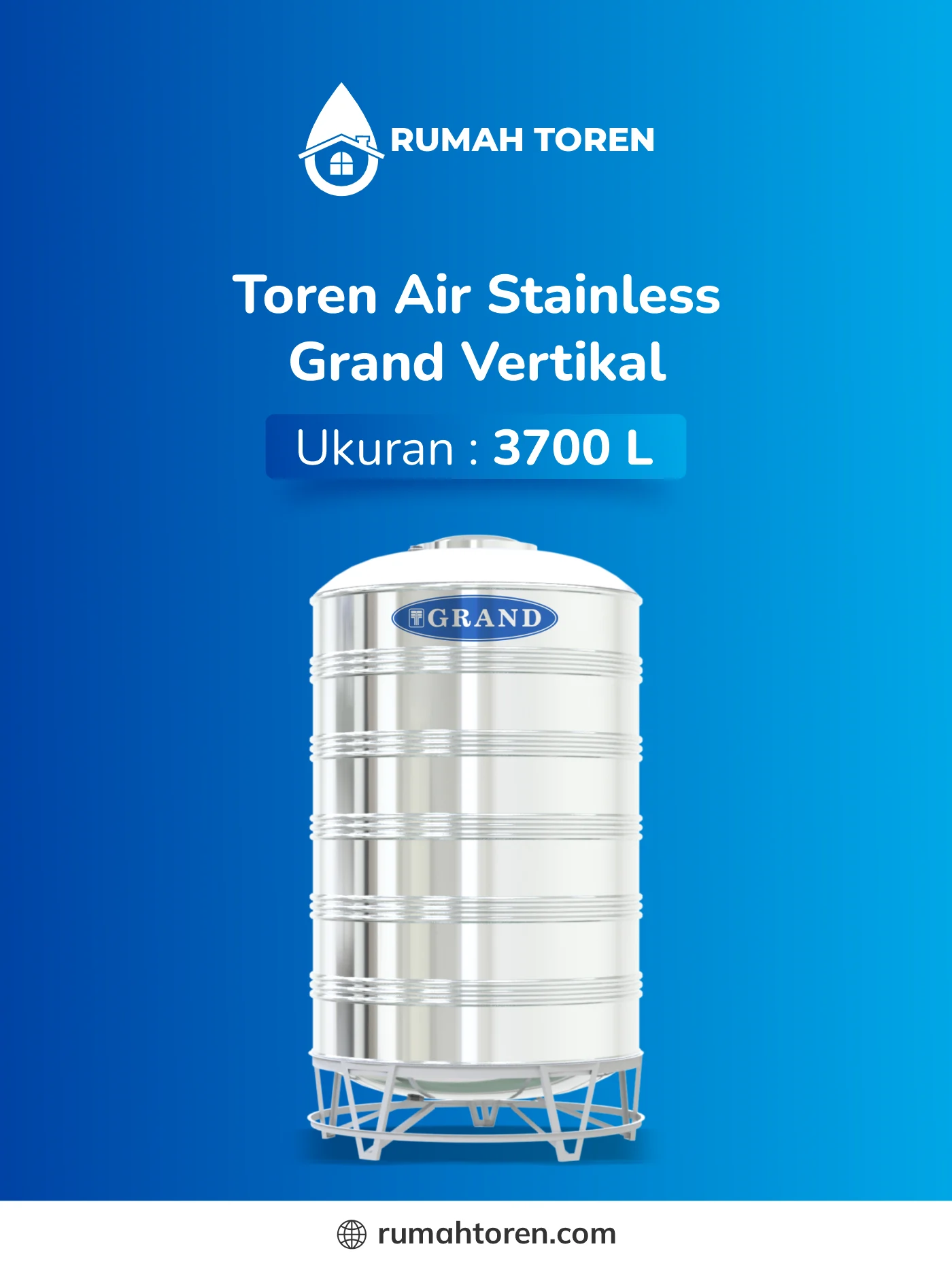 7. Tempat Penyimpanan Stainless Grand Vertikal 3700 Liter