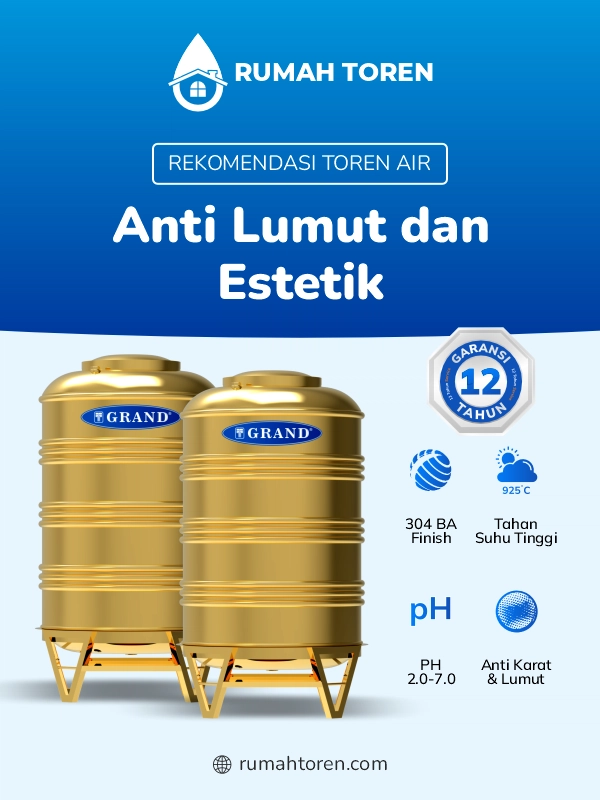 Rekomendasi Toren Air Anti Lumut dan Estetik