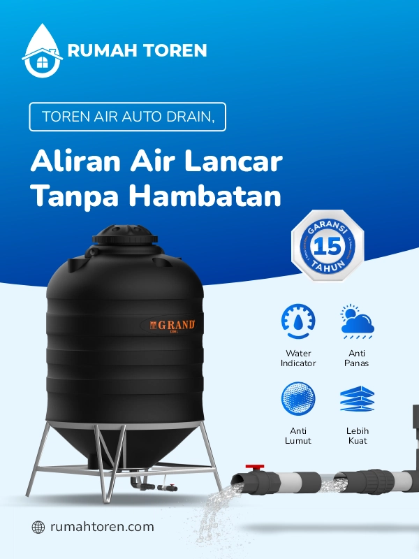 Toren Air Auto Drain, Aliran Air Lancar Tanpa Hambatan