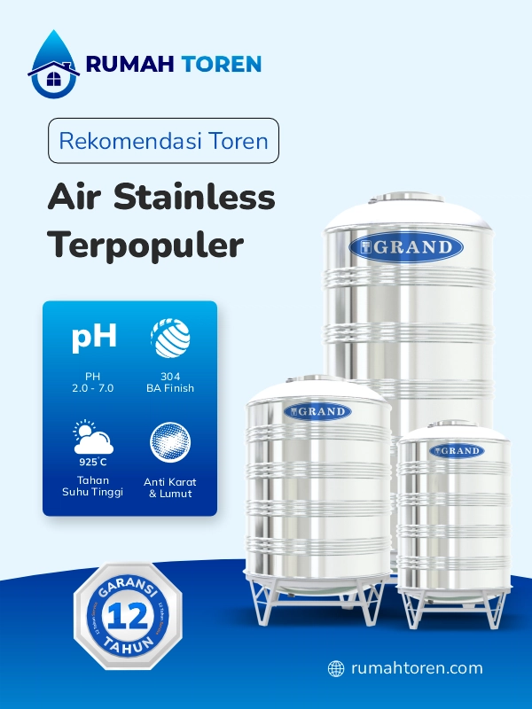 Rekomendasi Toren Air Stainless Terpopuler