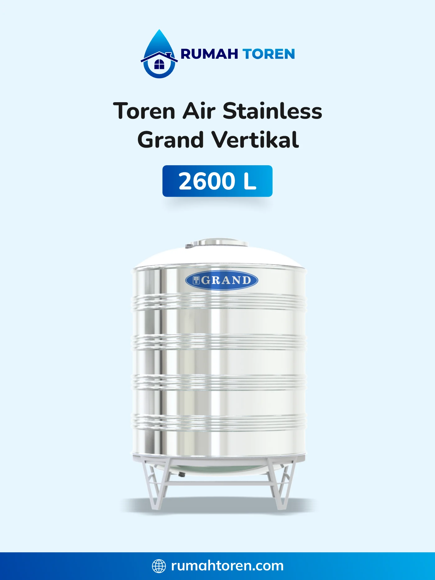 1. Toren Air Stainless Vertikal Grand 2600 Liter