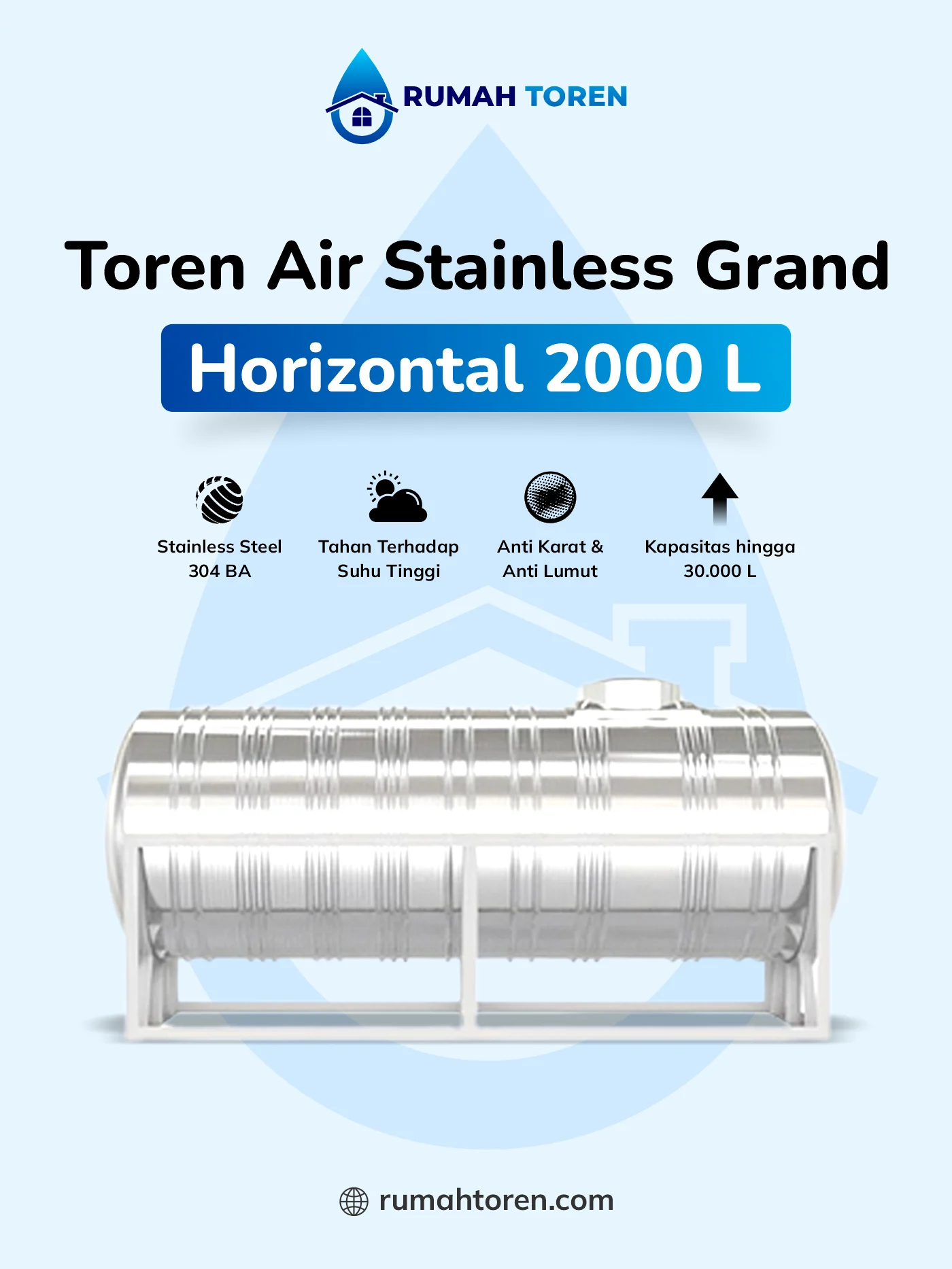 5. Toren Air Stainless Grand Horizontal 2000 Liter