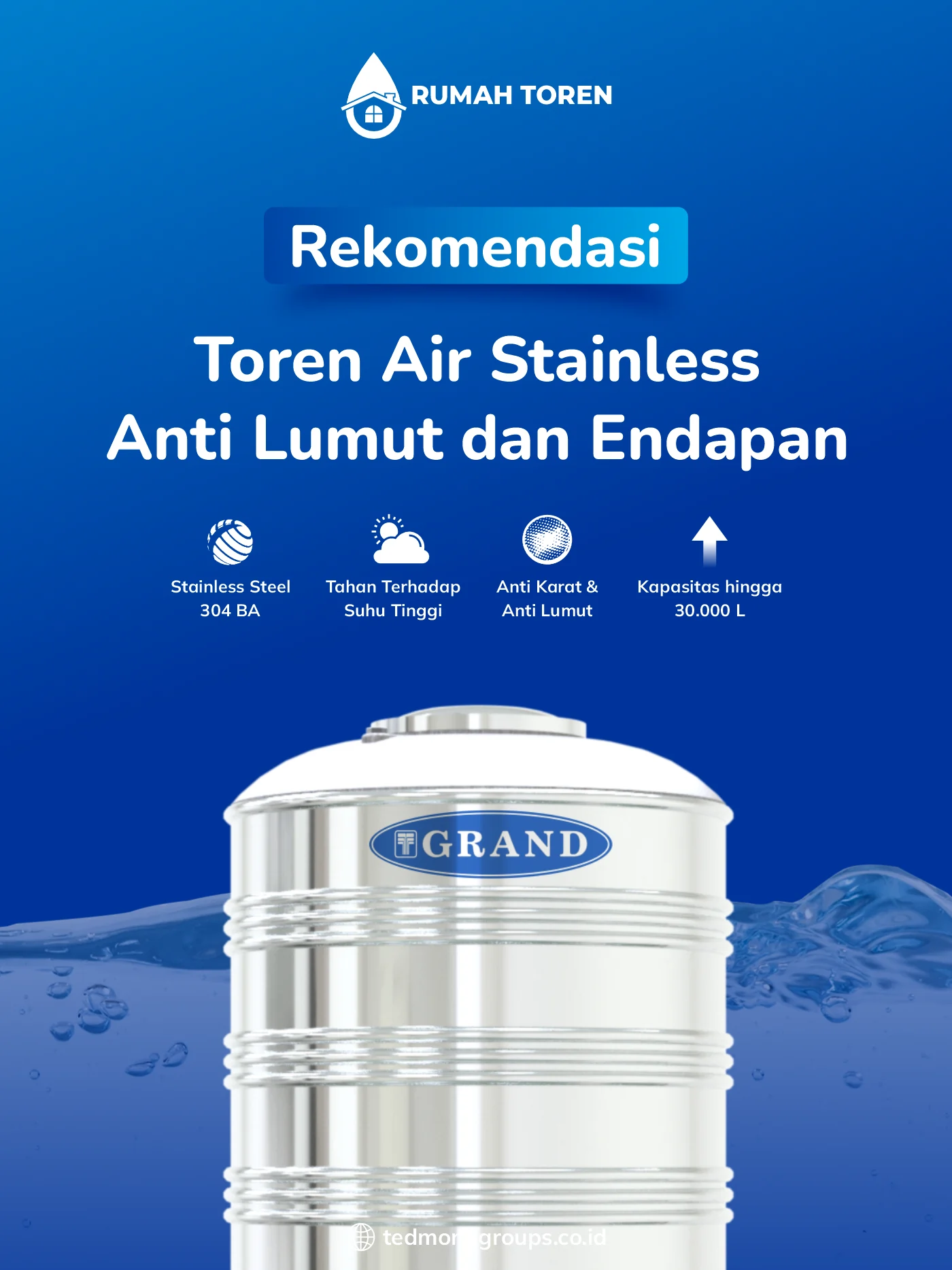 Rekomendasi Toren Air Stainless Anti Lumut dan Endapan