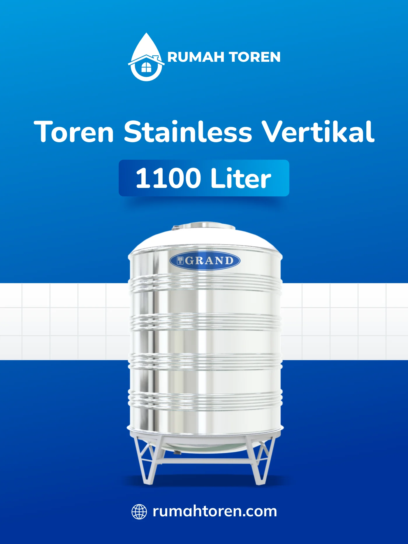 Kisaran Harga Toren Air Stainless Grand Vertikal 1100 Liter