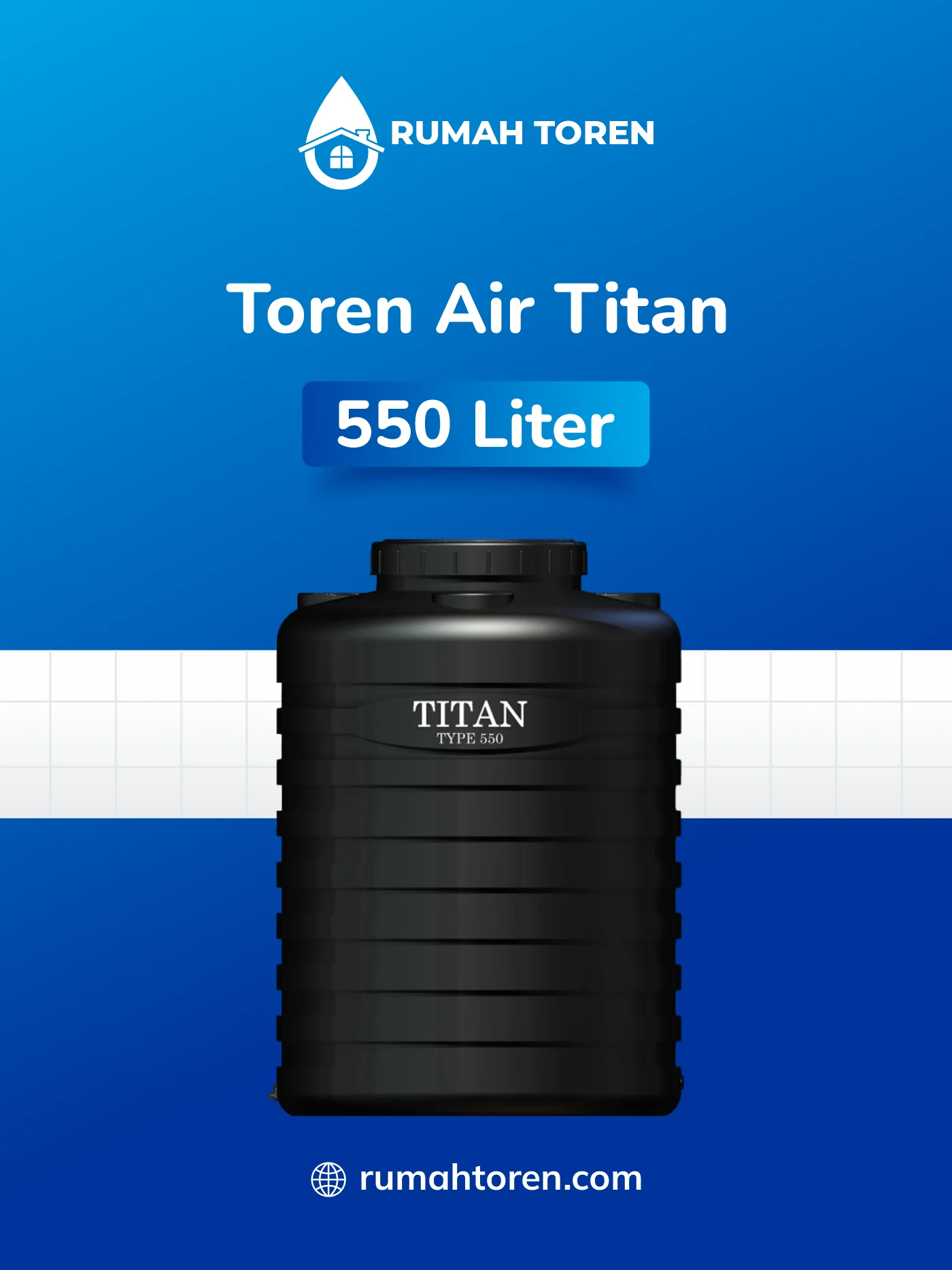 Toren Air Titan 550 Liter Hitam