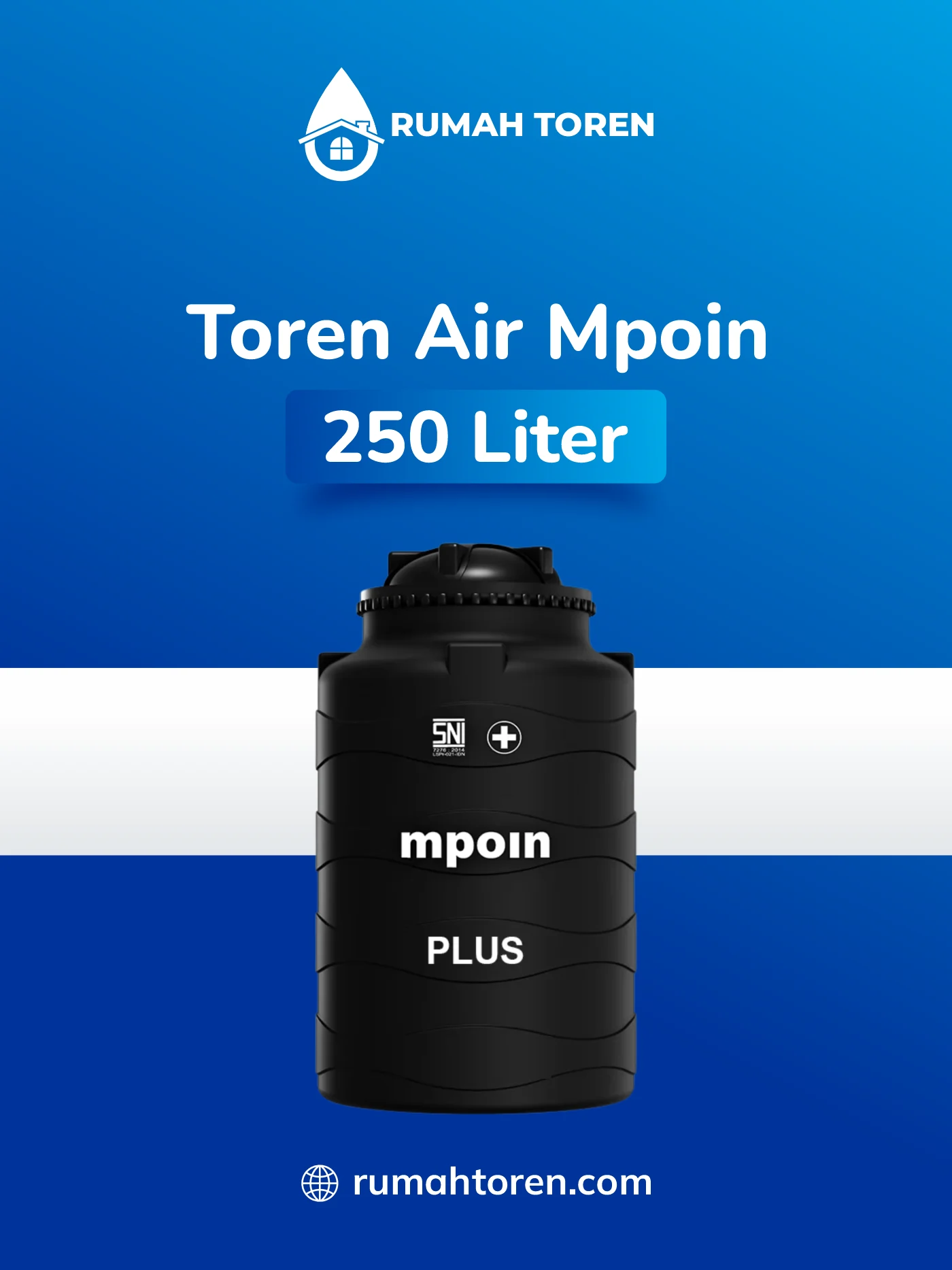 Harga Toren Air Mpoin Wave Series W300 250 Liter Hitam