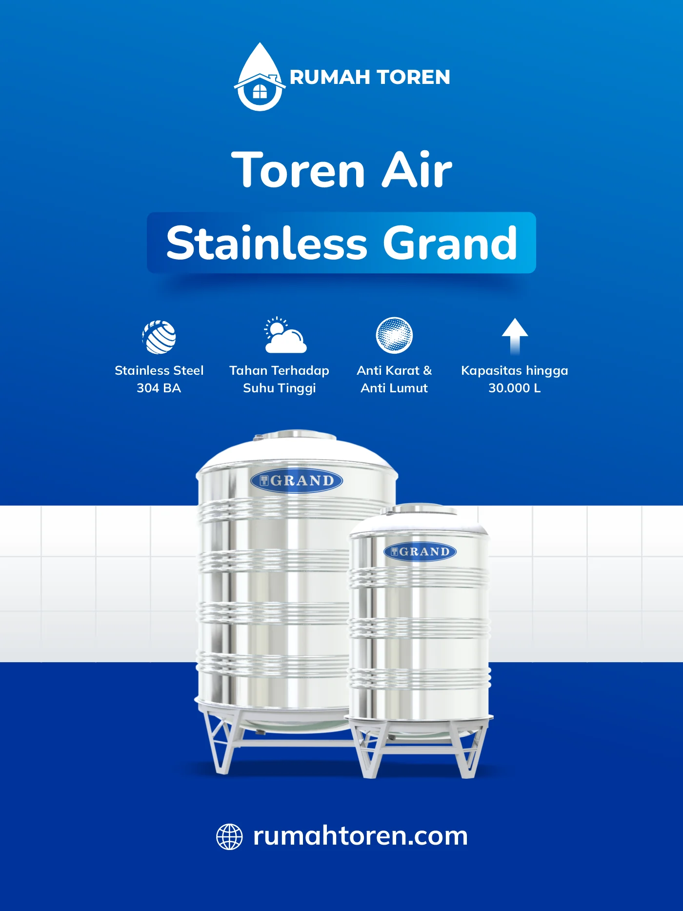 Toren Stainless Grand Tampilan Elegan dan Bergaransi