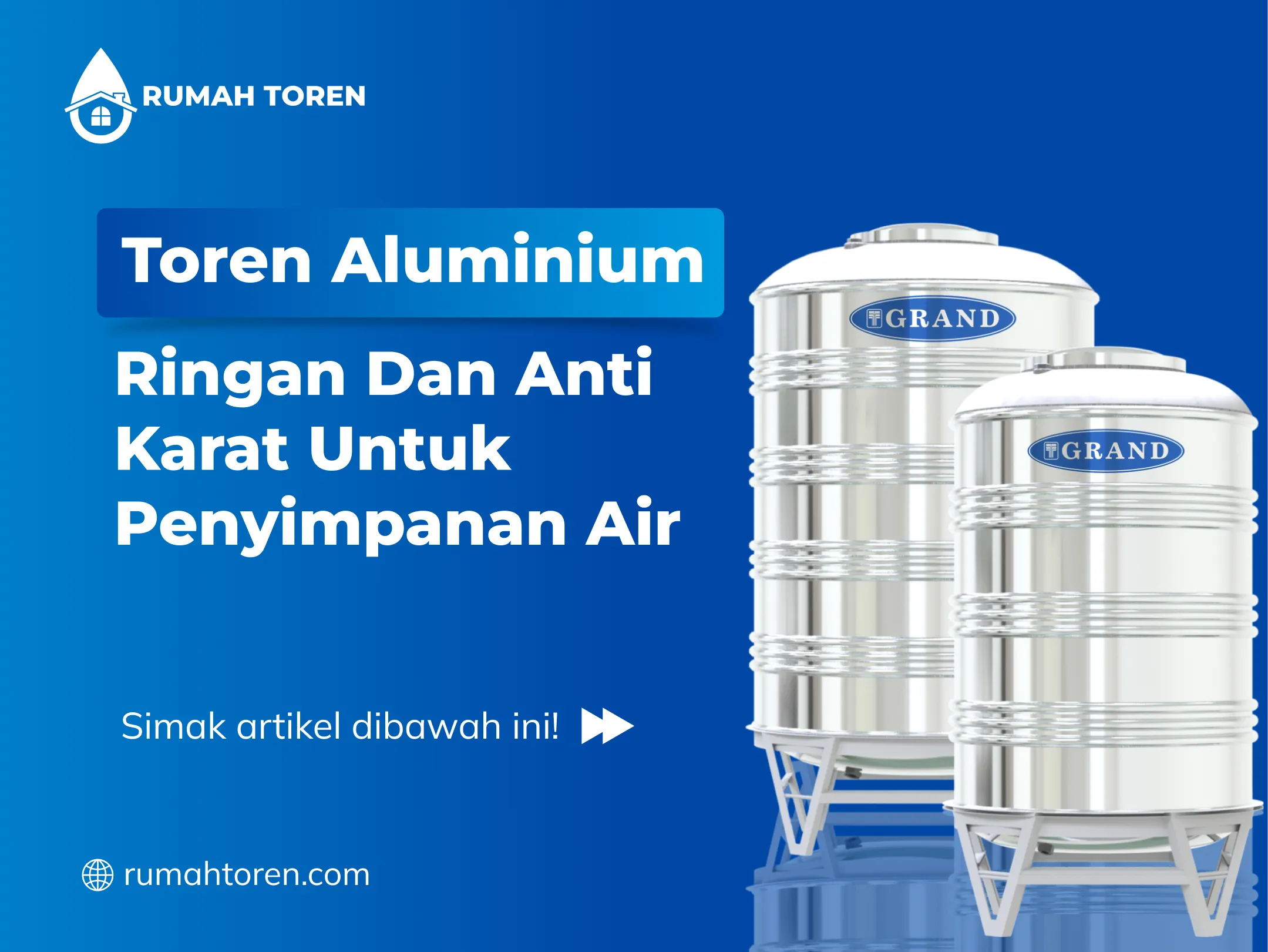 Toren Aluminium Ringan Dan Anti Karat Untuk Penyimpanan Air Bersih